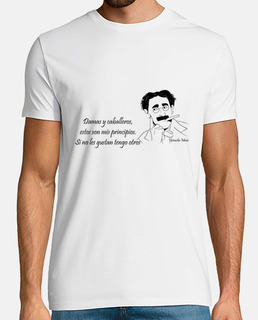 Camiseta Groucho Marx Hombre, manga corta, blanco, calidad extra