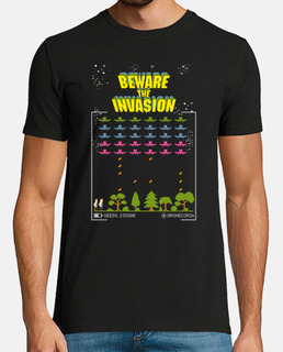 Camiseta hombre Dronecoria Space Invaders Beware the invasion