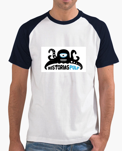 Camiseta Hombre, estilo béisbol, blanca y...