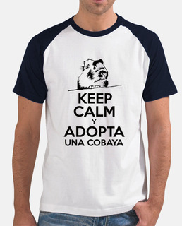 Camiseta hombre Keep calm y adopta una cobaya BICOLOR