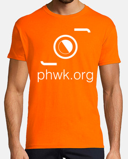 camiseta hombre naranja logo blanco