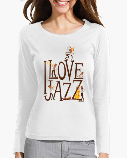 Camiseta I love jazz fondo blanco