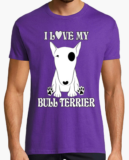 Camiseta I LOVE MI BULL TERRIER PARCHE