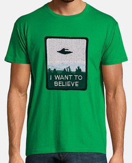 Camiseta I Want To Believe (Estilo parche bordado)