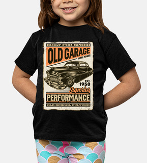 Camiseta Infantil Coches Antiguos Vintage 1950s Estilo Rockabilly Retro Old Garage American Classic 
