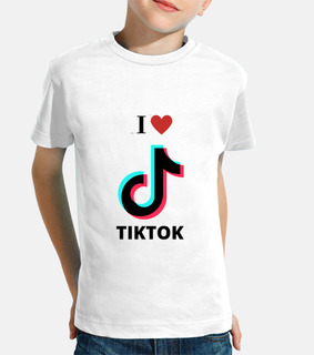 Camiseta infantil I Love TikTok