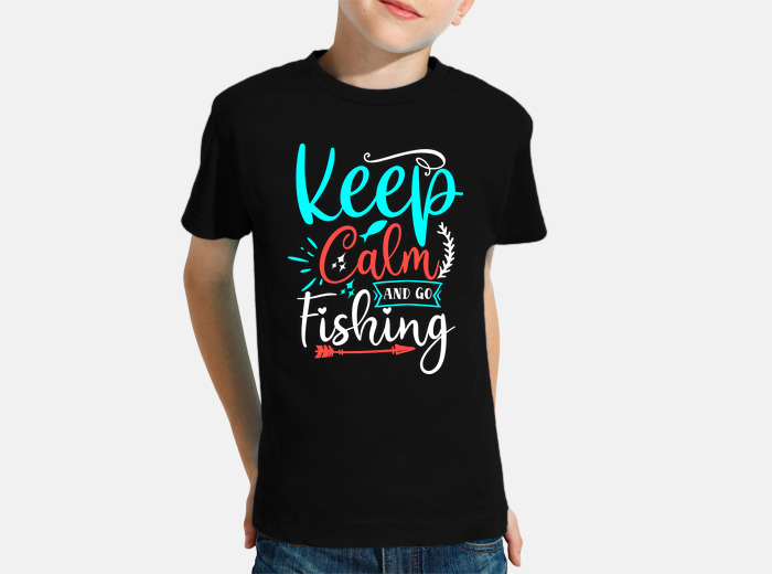Camisetas niños keep calm fishing