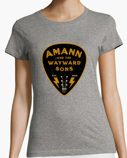 Camiseta Logo AMANN pua negro y dorado...