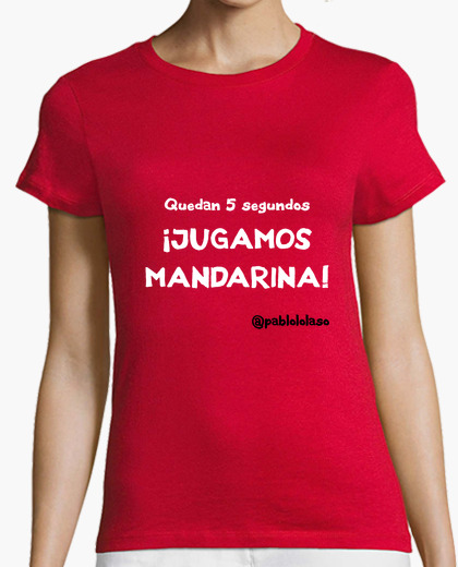 Camiseta LOLASO JUGAMOS MANDARINA chica...