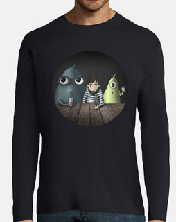 Camiseta manga larga chico Tres tipos raros varios colores