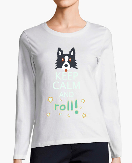 Camiseta manga larga Keep calm and roll