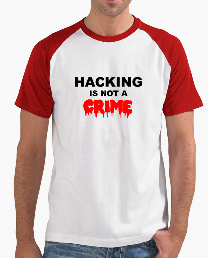 Camiseta Mangas Color Hacking Is Not A Crime Color Mangas A