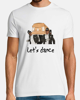 Camiseta meme Coffin Dance, baile del ataud, manga corta en color blanco