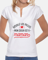 Camiseta mujer, cuello estilo Mao