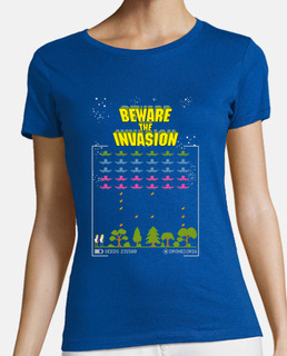 Camiseta mujer Dronecoria Space Invaders Beware the invasion