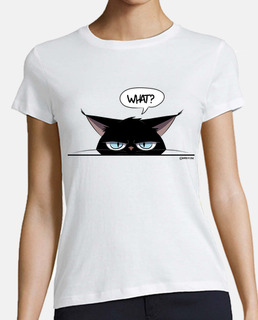 Camiseta mujer grumpy black cat