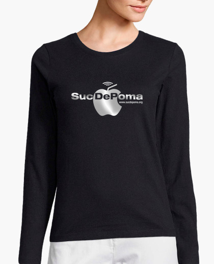 Camiseta Mujer, manga larga, negra