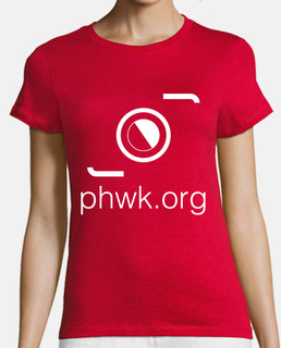 camiseta mujer roja logo blanco