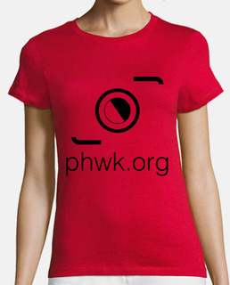 camiseta mujer roja logo negro
