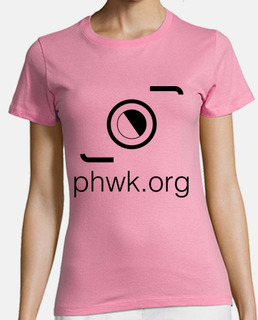 camiseta mujer rosa logo negro