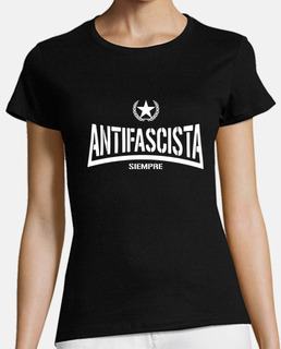 Camiseta negra m - Antifascista siempre blanco