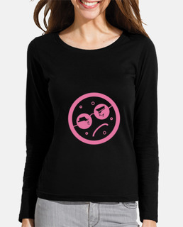 camiseta negra mujer tp central pink circular logo