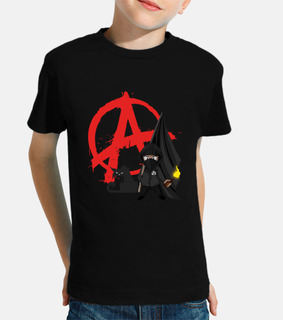 camiseta niño - anarquía bloque gato negro