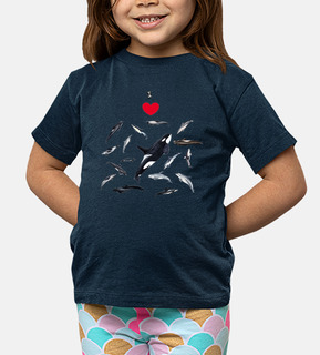 Camiseta niño niña Amo  los delfines