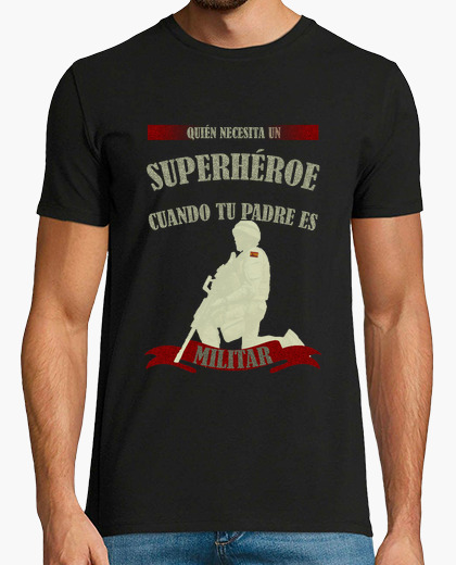 Camiseta Padre militar superhéroe