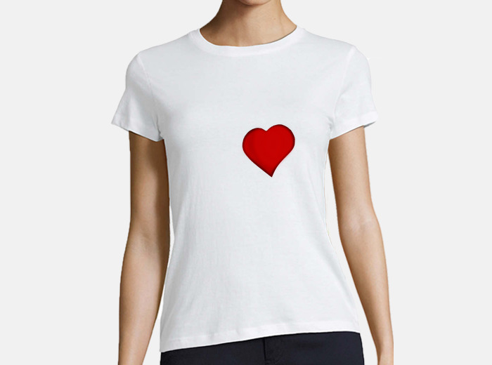 CAMISETA BASICA CORAZON MUJER BLANCO Talla XS Color BLANCO