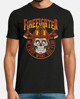 Camiseta Retro Bomberos Vintage Skull Bombero