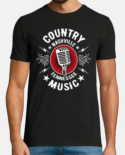 Camiseta Retro Country Music Micrófono Rockabilly Nashville Memphis Tennessee Rock N Roll
