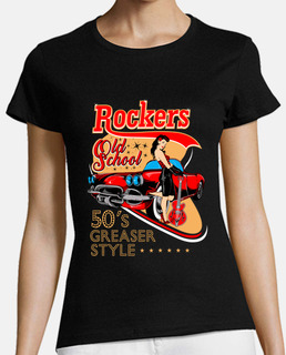 Camiseta Retro Pin Up Música Rockabilly Rockers Vintage Rock and Roll USA Greaser 1950s