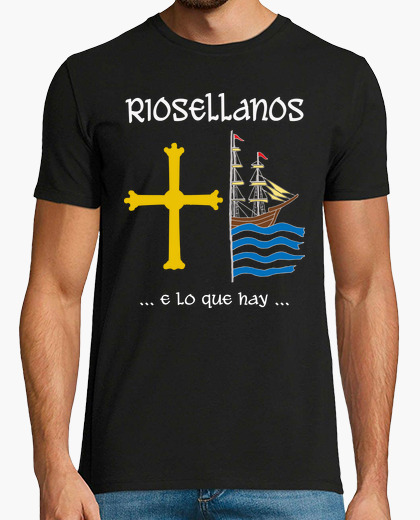 Camiseta Riosellanos, fondo oscuro con frase.