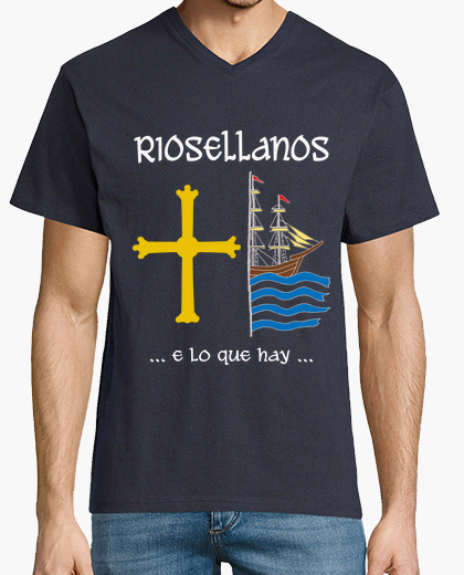 Camiseta Riosellanos, fondo oscuro con frase.