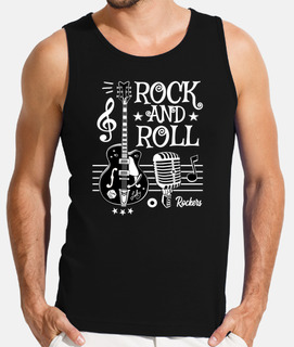 Camiseta Rock Guitarra Rockabilly Music Micrófono Rocker Rock and Roll 1950s 60s 70s
