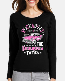 Camiseta Rock Rockabilly Music Pink Rockers Retro Rock and Roll Fabulous Fifties