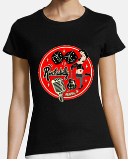 Camiseta Rockabilly Sexy Pin Up Girl Biker Rockers Memphis Tennessee Rock and Roll USA