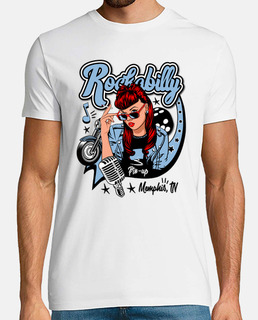 Camiseta Rockabilly Sexy Pin Up Girl Rockers Retro Biker Memphis Tennessee Rock and roll