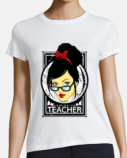 Camiseta Rockabilly Style Pin Up Girl Teacher Profesores Maestros Enseñanza