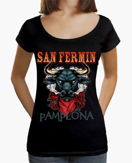 Camiseta San Fermín - Mujer, cuello ancho