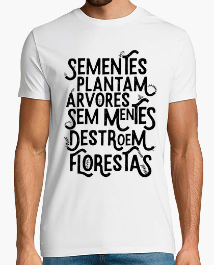 Camiseta Sementes Plantam Árvores - Negro