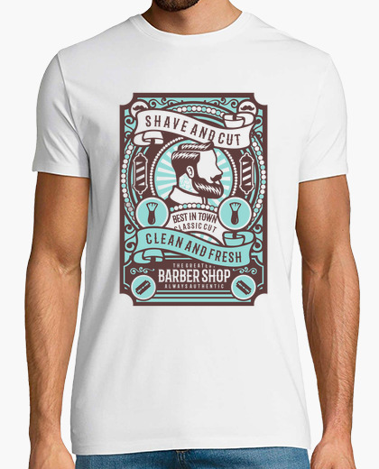 Shave and Cut - ARTMISETAS ART CAMISETAS 
 Camiseta Shave and Cut- ARTMISETAS ART CAMISETAS