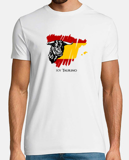 Camiseta Soy taurino con imagen de un toro y bandera de España