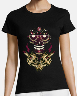 Camiseta Sugar Skull Retro Colorida