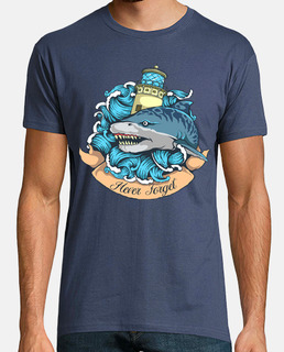 Camiseta Tiburón Tigre Tattoo Faro Mar Vintage Marinero Barcos Océano