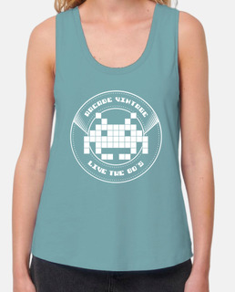 Camiseta Tirantes Chica Arcade Vintage Logo Blanco