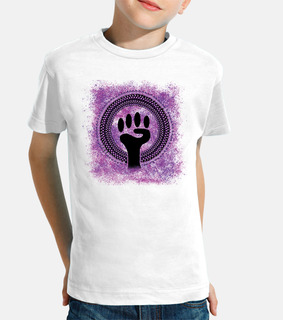Camiseta unisex feminista, Mandala, manga corta, blanco