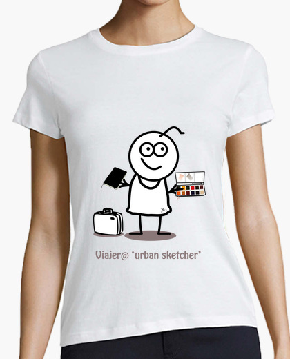Camiseta Viajero urban sketcher-Mujer,...