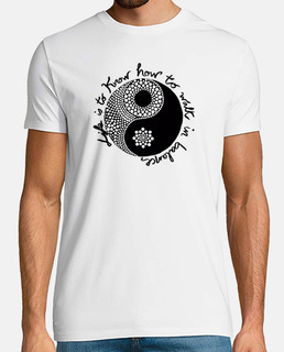 Camiseta Ying Yang Hombre, manga corta, blanco, calidad extra